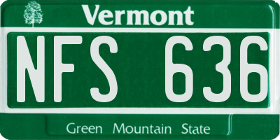 VT license plate NFS636
