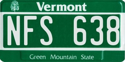 VT license plate NFS638
