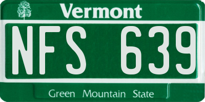 VT license plate NFS639