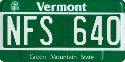 VT license plate NFS640