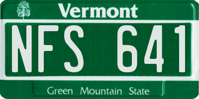 VT license plate NFS641