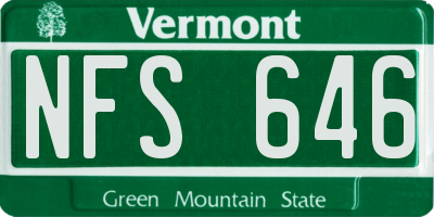 VT license plate NFS646