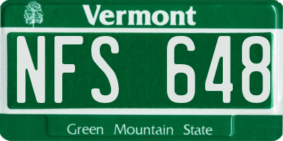 VT license plate NFS648
