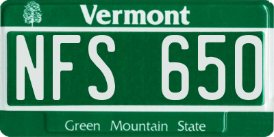 VT license plate NFS650