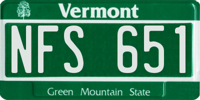 VT license plate NFS651
