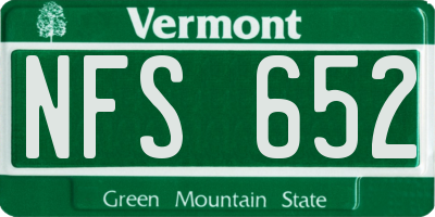 VT license plate NFS652