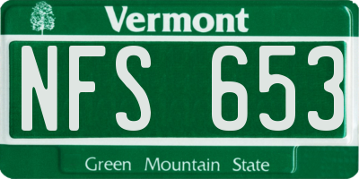 VT license plate NFS653