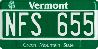 VT license plate NFS655