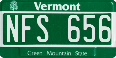 VT license plate NFS656