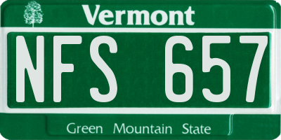 VT license plate NFS657