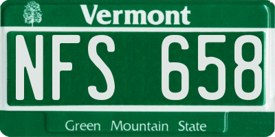 VT license plate NFS658
