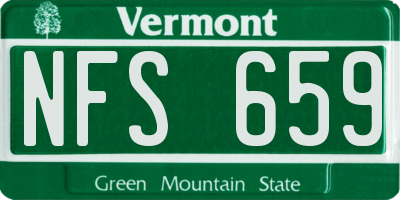 VT license plate NFS659