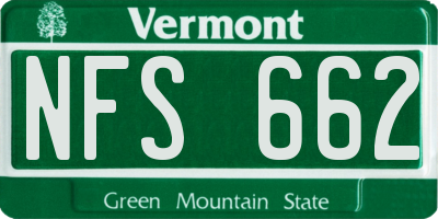 VT license plate NFS662