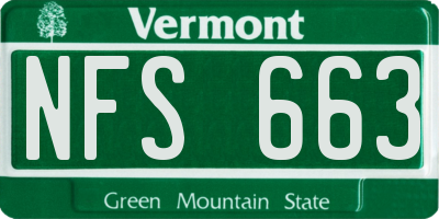 VT license plate NFS663