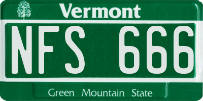 VT license plate NFS666