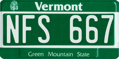 VT license plate NFS667
