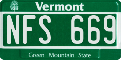 VT license plate NFS669