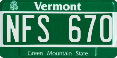 VT license plate NFS670