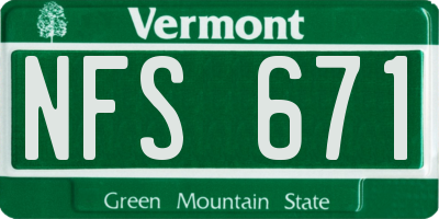 VT license plate NFS671