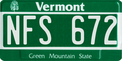 VT license plate NFS672