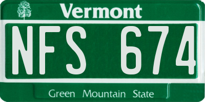 VT license plate NFS674