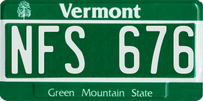 VT license plate NFS676