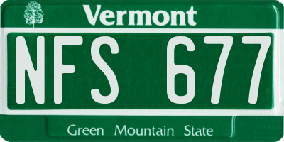 VT license plate NFS677