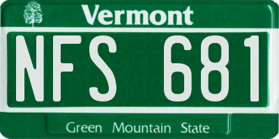 VT license plate NFS681