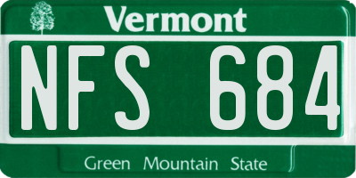 VT license plate NFS684