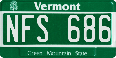 VT license plate NFS686
