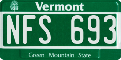 VT license plate NFS693
