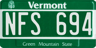 VT license plate NFS694