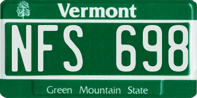 VT license plate NFS698