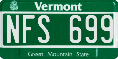 VT license plate NFS699