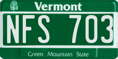 VT license plate NFS703