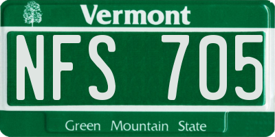 VT license plate NFS705