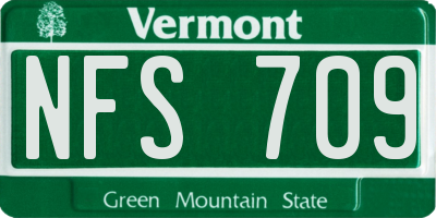 VT license plate NFS709