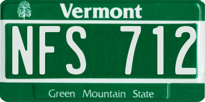 VT license plate NFS712