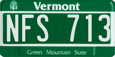 VT license plate NFS713