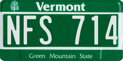 VT license plate NFS714
