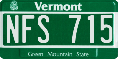 VT license plate NFS715