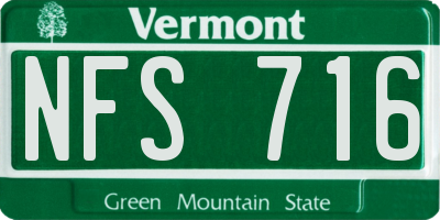 VT license plate NFS716