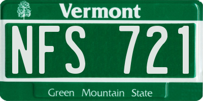 VT license plate NFS721