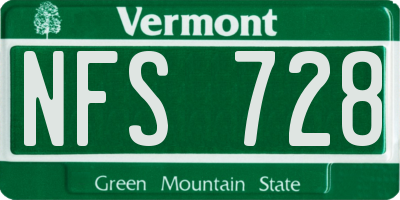 VT license plate NFS728
