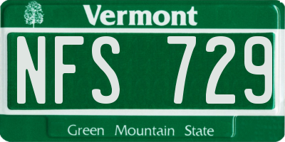 VT license plate NFS729