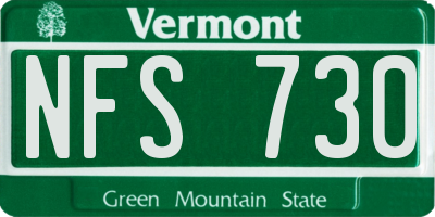 VT license plate NFS730