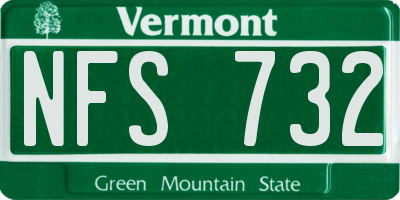 VT license plate NFS732