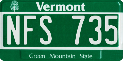 VT license plate NFS735