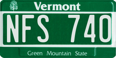 VT license plate NFS740