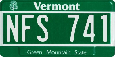 VT license plate NFS741